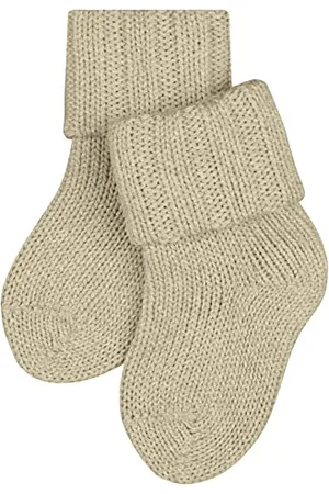 Falke Unisex Baby Socken Flausch B So Wolle Baumwolle einfarbig 1 Paar, , 74-80