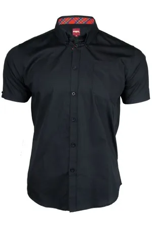 Merc London London Herren Regular Fit Smoking Hemd, Gr. Small, Schwarz