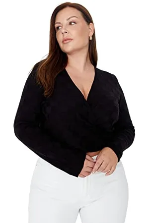 Trendyol Damen Zweireihiger normaler Pullover in Übergröße Sweatshirt, , XL Größen