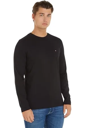 Tommy Hilfiger Herren Langarmshirt Tommy Logo Long Sleeve Tee Basic, Schwarz (Black), S