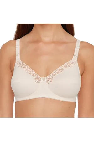 Susa Baumwoll BH Damen ohne Bügel Cotton I Damen-BHs mit genähten Cups I 100 % Baumwolle I Tolles Hautgefühl, hoher Tragekomfort l Dekorative Spitzen