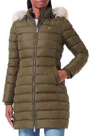 Tommy Hilfiger Damen Daunenmantel Essential Winter, (Drab Olive Green), XXS