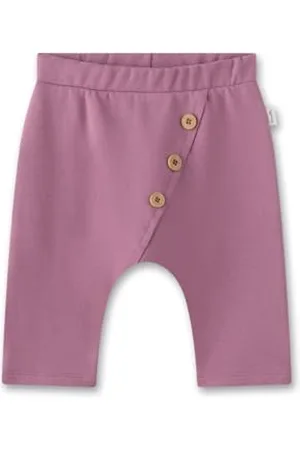 Sanetta Baby-Hose | Praktische und Bequeme Unisex Sweathose aus Bio-Baumwolle. Hose mit elastischem Bund und dekorativer schräger Knopfleiste | Baby Bekleidung