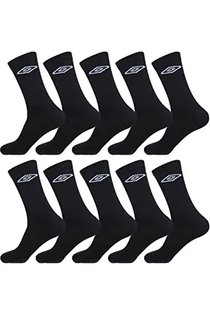 Umbro Sportsocken Herren Langlebig, Socken Herren, Anti-Reizung, rutschfest (10er Pack), Schwarz, 43/46