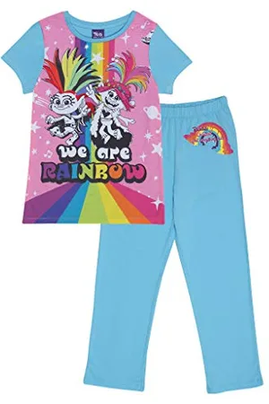 Popgear Trolls Poppy Wir sind Regenbogen Mädchen Langer Pyjama Set 116 | Troll World Tour Kinder Nachtwäsche, Geschenkidee für Mädchen, Kleinkind-Größen