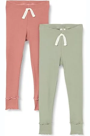 Müsli By Green Cotton Baby - Mädchen Cozy Me Rib 2-Pack Leggings, Daydream/Poetry Green, 98 EU