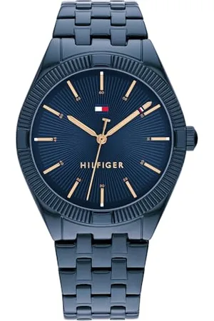 Tommy Hilfiger Analog Quarzuhr für Damen mit Blaues Edelstahlarmband - 1782552