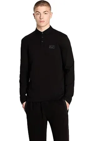 Armani Exchange Herren Sustainable, Regular Fit, Long Sleeves, Embossed Logo Polo Shirt, , S EU
