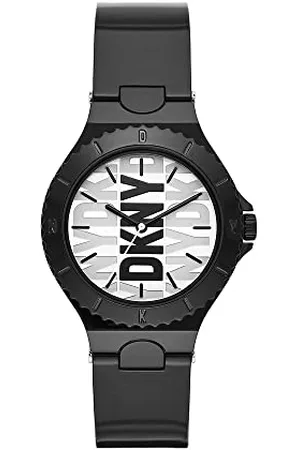 DKNY Uhr für Damen Chambers Quartz/3 Zeigerwerk 34 mm Gehäusegröße mit einem Edelstahlarmband NY6668