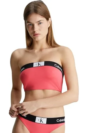 Calvin Klein Damen Bikini Oberteil Longline Bandeau Trägerlos