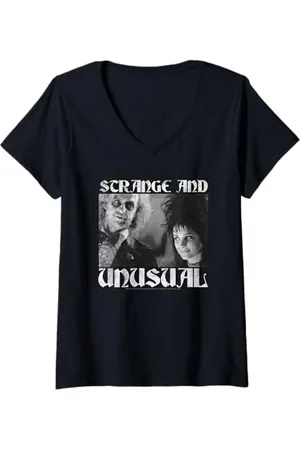 BEETLEJUICE Damen And Lydia Strange T-Shirt mit V-Ausschnitt