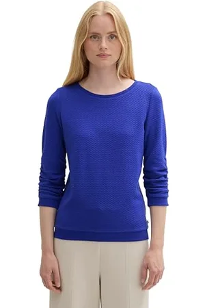 TOM TAILOR Damen Sweatshirt mit Raffarm & Struktur, , S