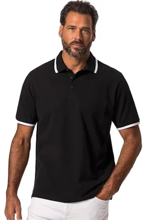 JP 1880 Herren Flexnamic Pique Kragen Mit Streifen Poloshirts, , XL EU
