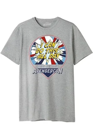 Marvel Herren Uxmissmts004 T-Shirt, Grau meliert, M