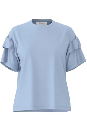 SELECTED Female T-Shirt Bio-Baumwolle Rüschen
