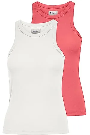 ONLY Damen Tanktop Enger Schnitt U-Ausschnitt T-Shirt 15239781 , ,XXL