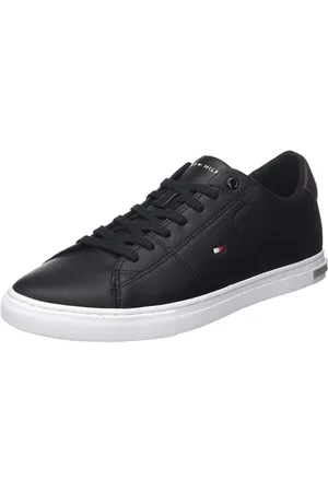 Tommy Hilfiger ESSENTIAL LEATHER DETAIL VULC Vulkanisierte Sneaker Herren, (Black), 43 EU