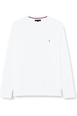 Tommy Hilfiger Herren Langarmshirt Stretch Slim Fit Langarm, Weiß (White), XXL