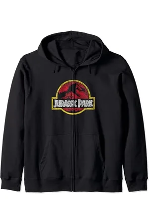 Jurassic Park Classic Retro Red Doodle Transparent Logo Kapuzenjacke