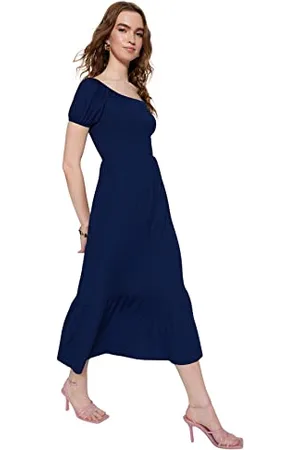Trendyol Damen Skater Regular Fit Strickkleid, , Small