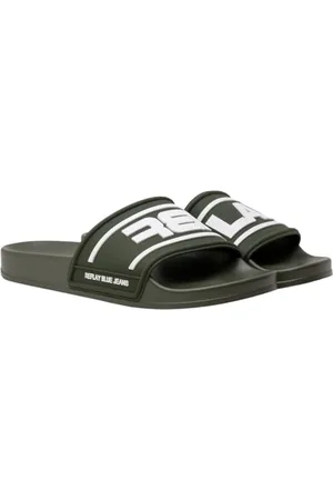 Replay Herren Badeschuhe Slipper, Schwarz (Black White 008), 42