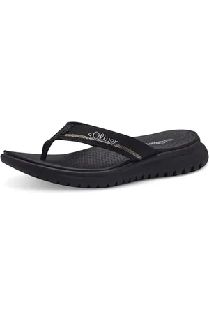 QS by s.Oliver Damen Zehentrenner mit dicker Sohle Bequem, (Black), 39