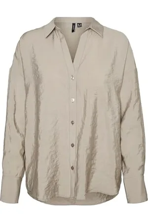 VERO MODA Vmqueeny Ls Oversize Shirt WVN Ga Noos