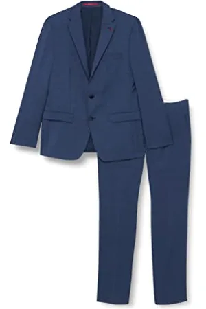 Roy Robson Herren Anzug Slim Fit 2-teilig Techno Suit aus Schurwolle Super