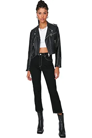Trendyol Damen Herren Hoher Bund Mom Jeans, , 42 EU