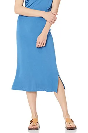 Amazon Damen Midirock aus Strick zum Hieinschlüpfen (erhältlich in Übergröße), , S