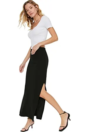 Trendyol Damen Women Maxi Pencil Slim Fit Knit Skirt Rock, , XS