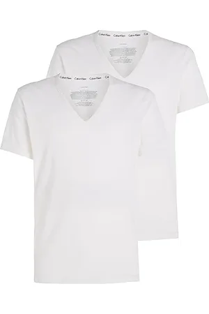 Calvin Klein Herren T-Shirts Kurzarm V Neck V-Ausschnitt, , S