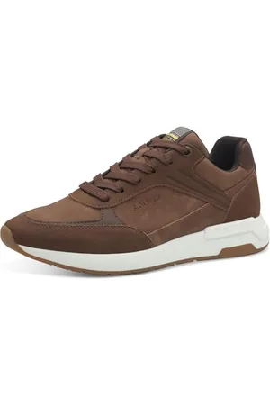 QS by s.Oliver Herren Sneaker flach mit Schnürsenkeln Vegan, Braun , 41 EU