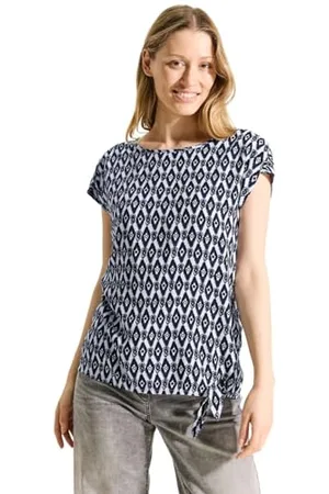 CECIL Damen B344631 Print Knoten Bluse, , X-Large