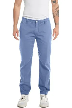 Replay Herren Chino Benni Regular-Fit mit Stretch, (Blau), 28W / 32L