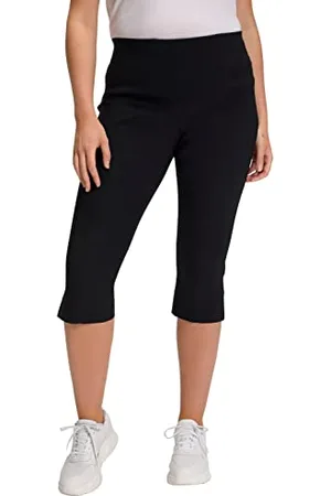 Ulla Popken Damen Bengalin-Capri Hosen, , 33W / 32L