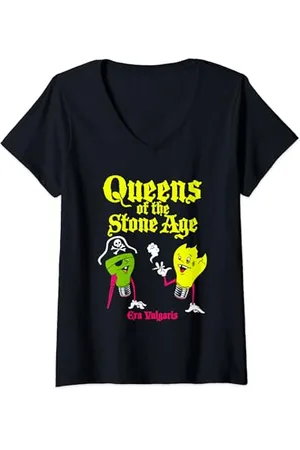 Queens Of The Stone Age Damen Offizielle Era Vulgaris T-Shirt mit V-Ausschnitt