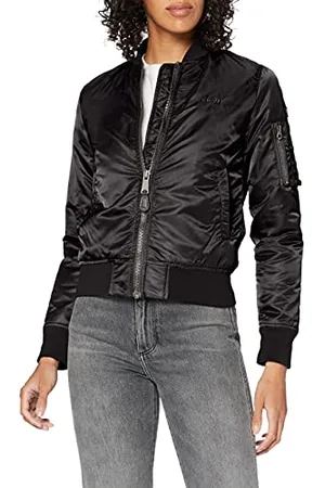 Schott NYC Damen Jacke Airforce1W Ladies Bomber Jacket, Schwarz, Gr. 32 (Herstellergröße: X-Small)