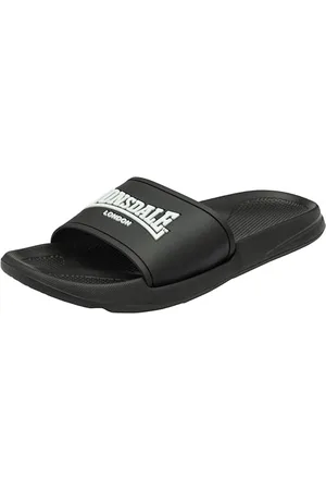Lonsdale London Herren Naples Schiebe-Sandalen, schwarz/weiß, 46 EU