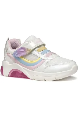 Geox J FADINLIGHT Girl A Sneaker, White/Multicolor, 33 EU