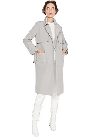 Trendyol Damen Regular Parkas Plain Webstoff Trenchcoat Coat, , 36