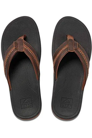 Reef Herren LTHR Ortho-Bounce Coast Flipflop, Black/Brown, 39 EU