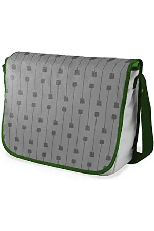 Bonamaison Digital Bedruckte Messenger Schultaschen mit Khaki Riemen für Mädchen und Jungen, Zurück zur Schule, Kuriertaschen für Schüler, Umhängetaschen, Größe: 29x36 cm
