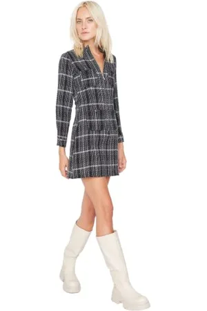 Trendyol Damen Woman Mini A-line V-Neck Woven Dress Kleid, , 38
