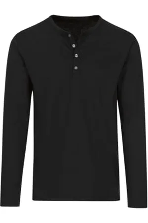 Trigema Herren Langarmshirt mit Knopfleiste