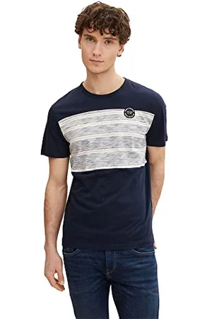 TOM TAILOR Herren T-Shirt mit Colorblocking 1031631, , XXS