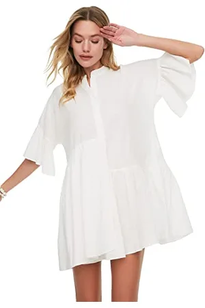 Trendyol Damen Ist Asymmetrisches Gefristertes Strandkleid Dress, , 38 EU