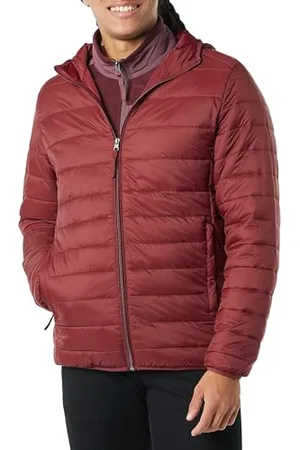 Amazon Herren Leichte, Wasserabweisende, verstaubare Kapuzenjacke, , M