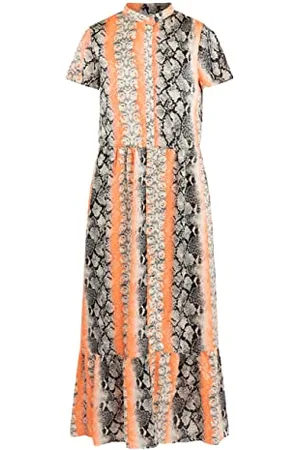 IZIA Damen Maxikleid mit Schlangenprint Kleid, , L