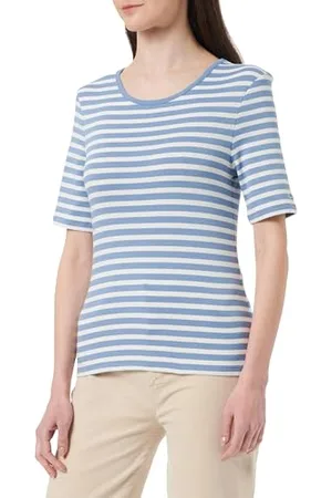 GANT Damen Slim Striped 1X1 Ribbed SS T-Shirt 4203493, ,S